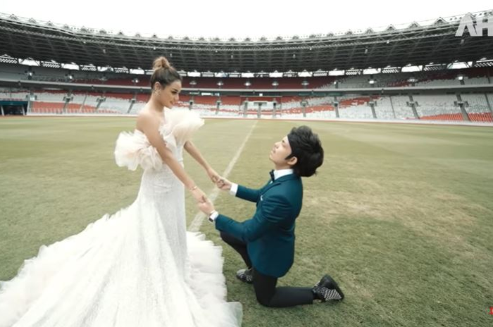 Aurel Hermansyah dan Atta Halilintar saat jalani photoshoot prewedding