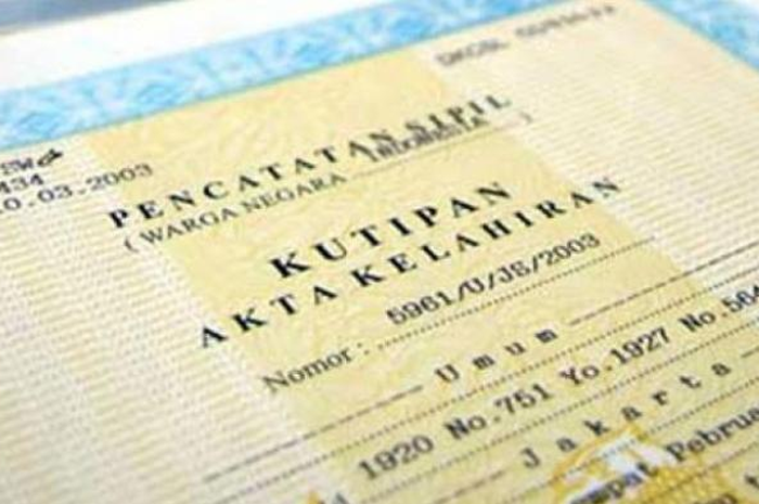 Ilustrasi akta kelahiran 