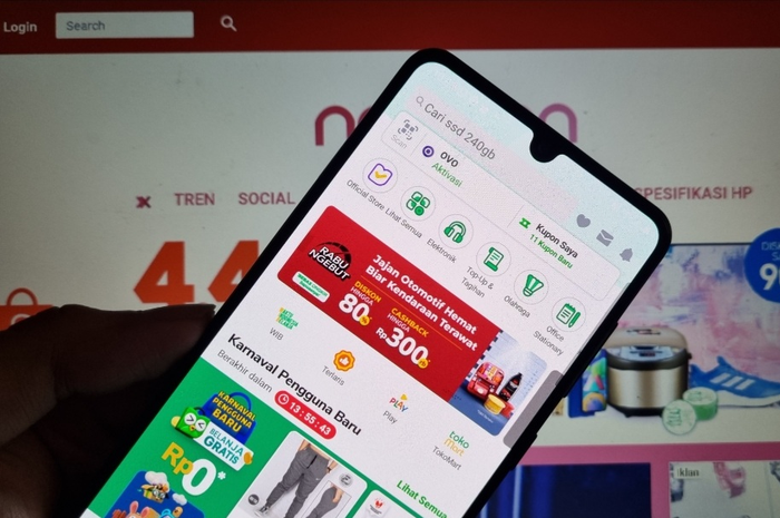 Ilustrasi aplikasi Tokopedia.