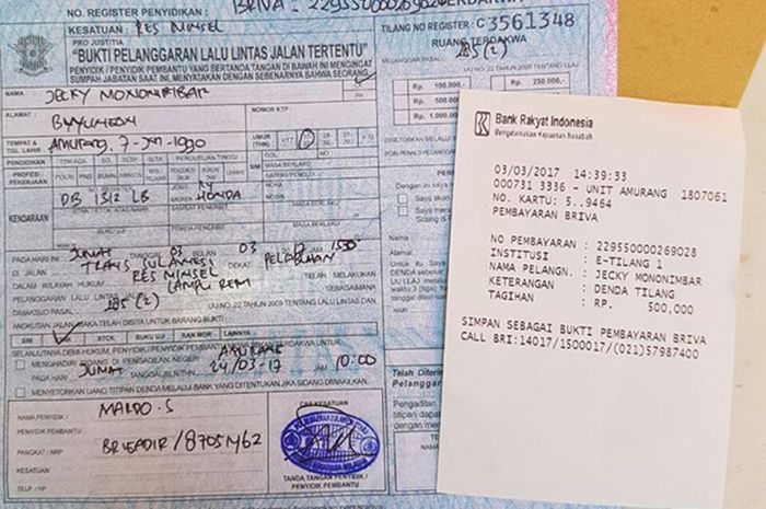 Mendadak Surat Tilang Tiba di Rumah Bikin Kaget Padahal Motor Sudah Lama Dijual (foto ilustrasi).