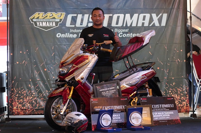 Yamaha NMAX luwes untuk modifikasi dan tetap perhatikan aspek fungsional. Agus Hadi Purwanto, langganan juara CustoMAXI asal Yogyakarta.