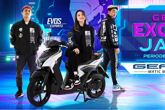 Beli motor Yamaha Gear 125 bisa dapat jake exclusive GEAR 125 x EVOS, cocok buat gamers.