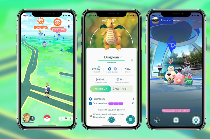 Ilustrasi Pokemon Go di perangkat iPhone