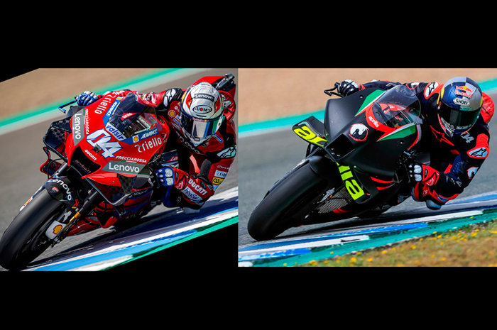 Andrea Dovizioso bilang begini selesai ngegas motor MotoGP Aprilia RS-GP. Rasanya enak jajal motor baru setelah 8 musim naik motor lama