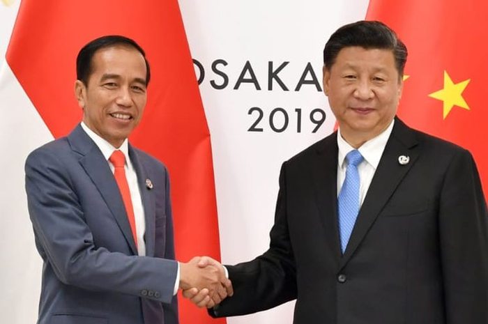 Presiden Joko Widodo dan Presiden China Xi Jinping di KTT G20 pada Jumat (28/6/2019) malam.
