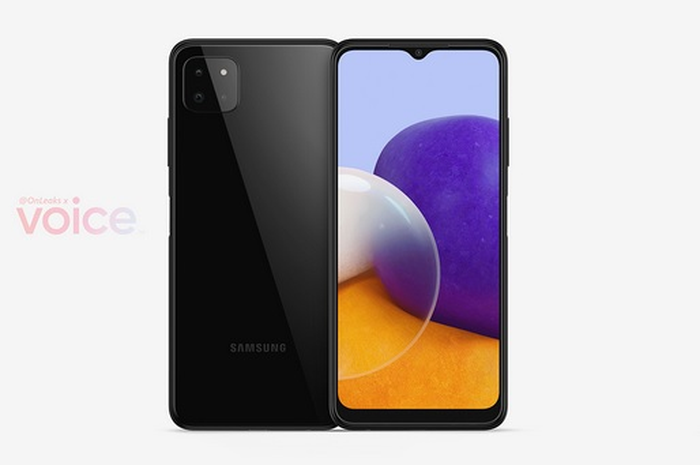 Bocoran render Samsung Galaxy A22 yang dipublikasi OnLeaks di Twitter.