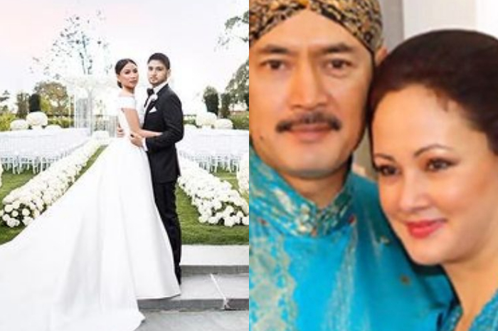 Kolase foto pernikahan Bambang Aditya Trihatmanto dan foto kedua orang tuanya