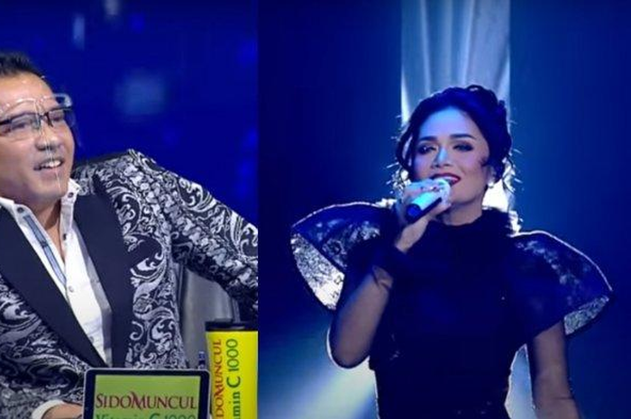 Krisdayanti tampil di panggung Indonesian Idol, ekspresi Anang disorot. 