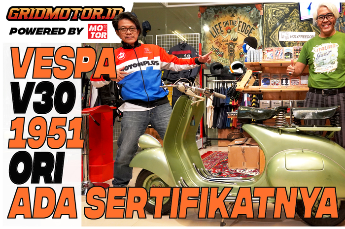 Pemilik Vespa V30 tahun 1951 tetap asyik geber motornya walaupun sudah berusia 70 tahun.