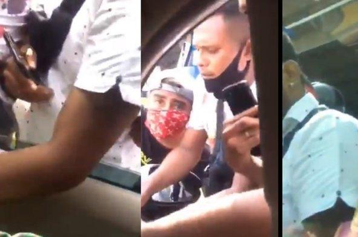Tangkap layar debt collector tarik paksa mobil yang dikendarai anggota TNI 