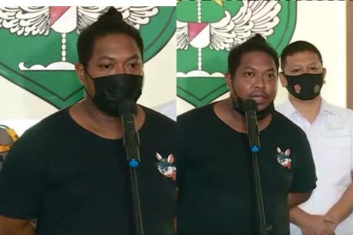 Foto tampang Hendry Lettemu, koordinator para debt collector menyampaikan permohonan maaf pada Serda Nurhadi. Pihaknya menyesal telah mengepung mobil tersebut. 