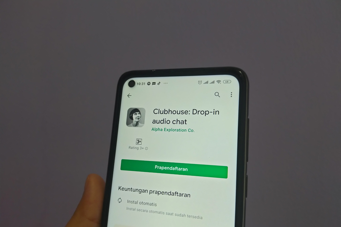 Aplikasi Clubhouse di PlayStore yang masih versi Beta, pengguna bisa prapendaftaran terlebih dahulu.