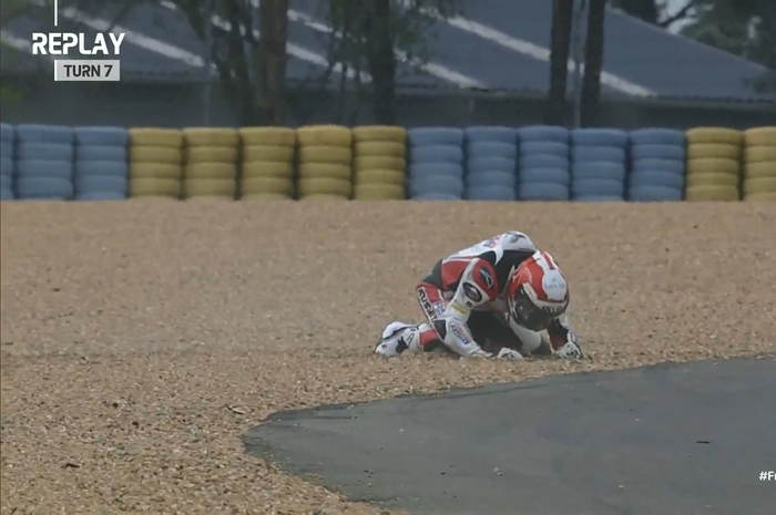 Hasil FP2 Moto3 Prancis 2021, Andi Gilang kembali terjatuh di sesi ini.