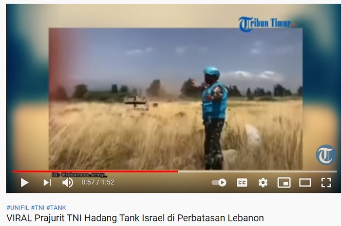 Prajurit TNI hadang tank Israel di perbatasan Lebanon.