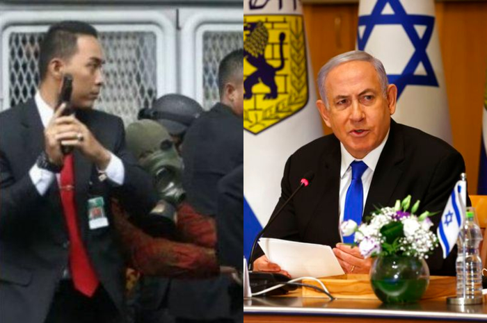 Kolase Paspampres Indonesia dan PM Israel Benjamin Netanyahu