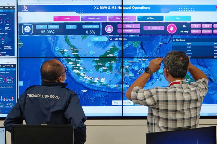 Direktur & Chief Technology Officer XL Axiata, I Gede Darmayusa sedang memantau jaringan saat lebaran 2021