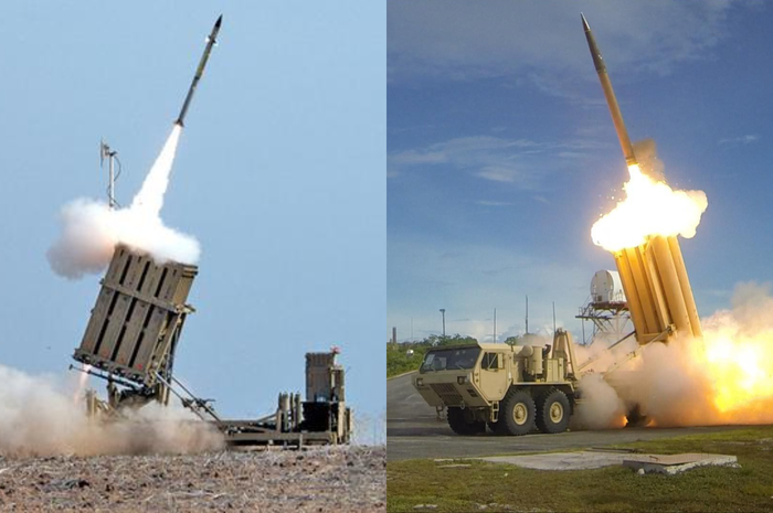 Kolase Iron Dome Israel dan THAAD. Sama-sama sistem pertahana udara. Namun Korea Selatan lebih memilih THAAD.