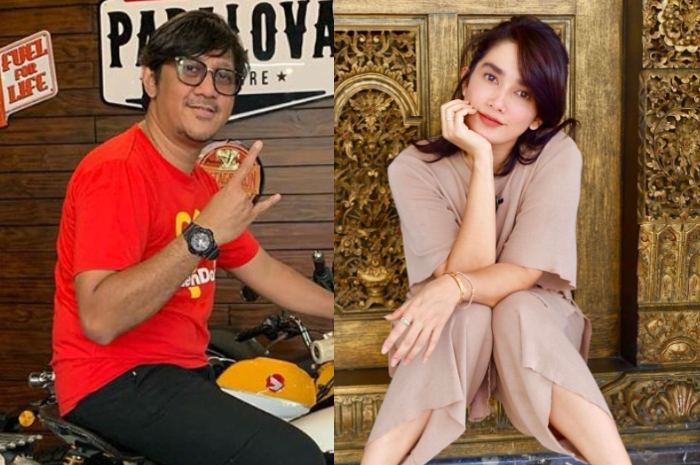 Kolase foto Andre Taulany dan Ussy Sulistiawaty