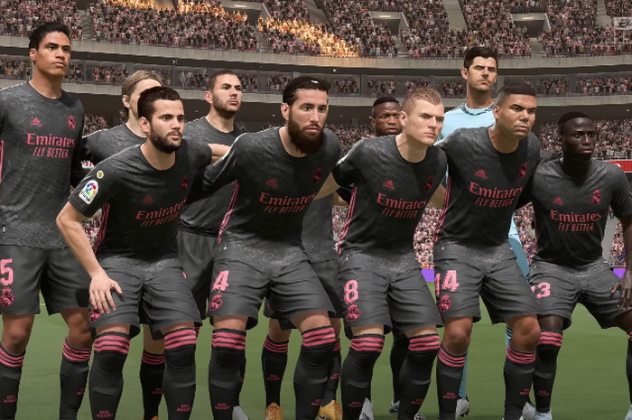 Para pemain Real Madrid di game sepakbola FIFA 21
