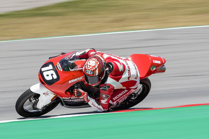 Pembalap Indonesia, Mario Suryo Aji siap tampil pol-polan di ajang balap CEV Moto3 Jerez 2021, pada (22/8/2021).