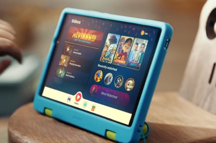 Huawei MatePad T 10s Kids Edition yang dibuat khusus anak-anak dengan aplikasi khusus.