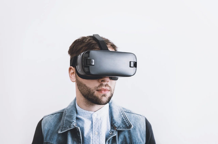 Ilustrasi pengguna Headset AR/VR