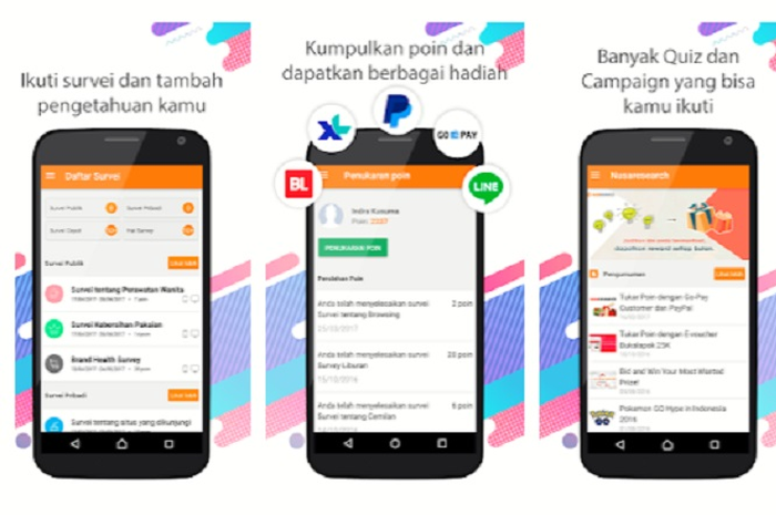 Tampilan aplikasi penghasil uang, Nussaresearch.