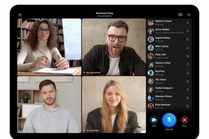 Fitur Obrolan Suara di Telegram yang mirip seperti aplikasi telekonferensi Zoom.