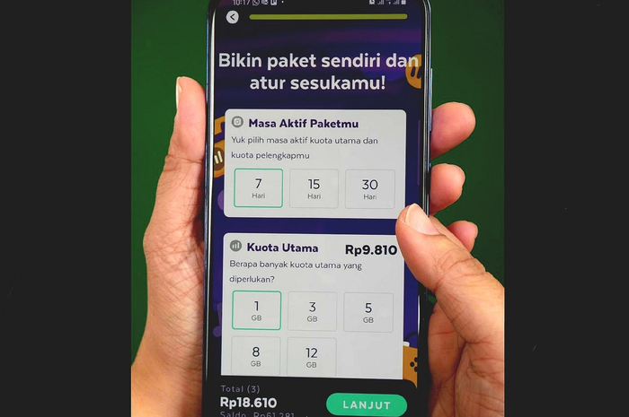 Tampilan paket suka suka Axis di aplikasi AXISNet