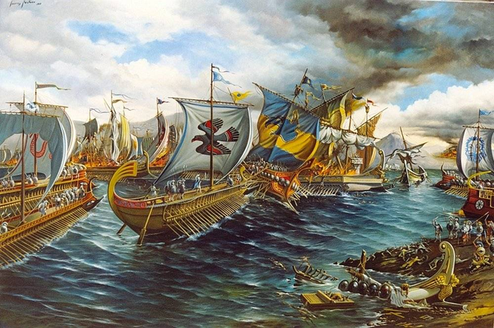 Pertempuran Salamis, pertempuran laut terbesar sepanjang sejarah.