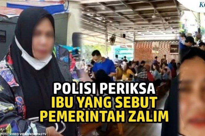 Tangkap layar video viral seorang emak-emak di Padang yang sebut tidak takut corona dan pemerintahan zalim.