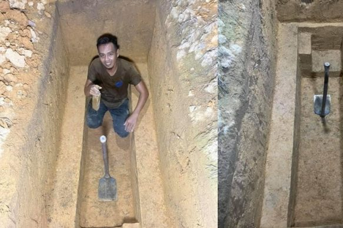 Seorang tukang gali kubur dan hasil pekerjaannya