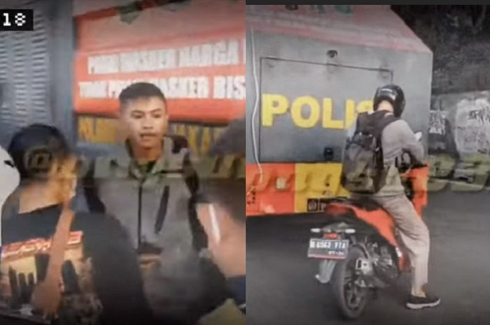 Paspampres pakai Honda Vario dicegat penyekatan PPKM darurat Daan Mogot, Jakarta Barat, cek cok adu mulut terjadi, Rabu (7/7/2021)
