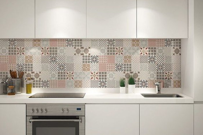 Ilustrasi-Keramik untuk backpanel dapur. 