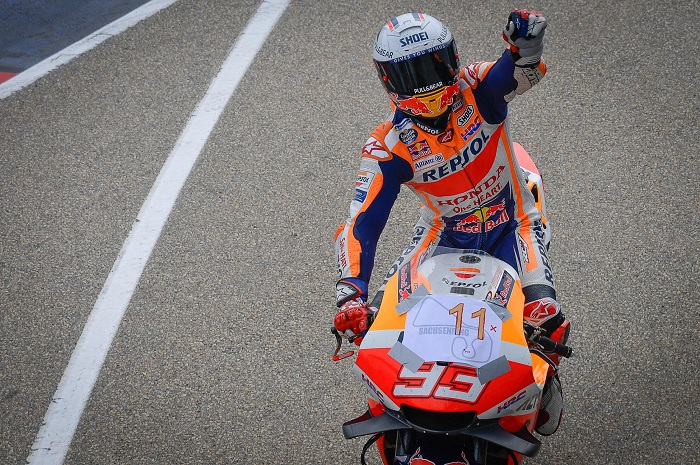Marc Marquez saat juara MotoGP Jerman 2021