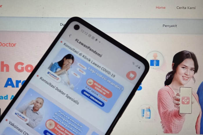 Ilustrasi kanal COVID-19 Care Center di aplikasi telemedicine Good Doctor.