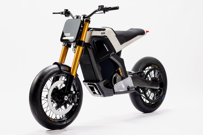 Konsep motor listrik DAB Concept-E, tampan bergaya supermoto.