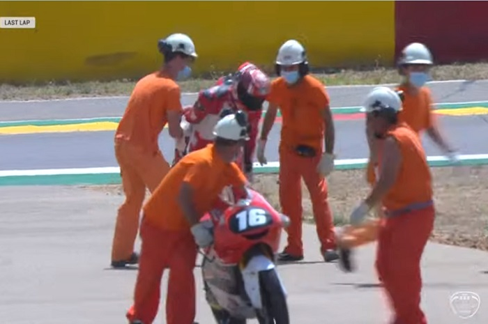Hasil balap CEV Moto3 Aragon 2021, pembalap Indonesia Mario Suryo Aji kembali gagal finis.