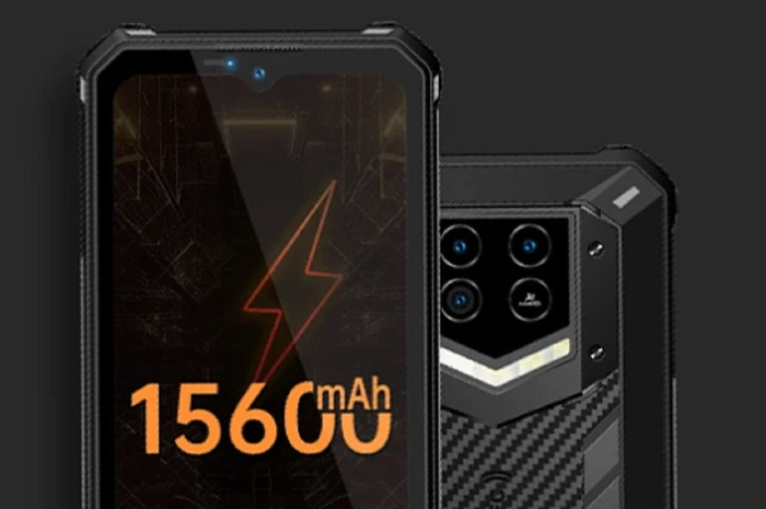 Desain seri HP Oukitel WP15 dengan baterai 15,600mAh.