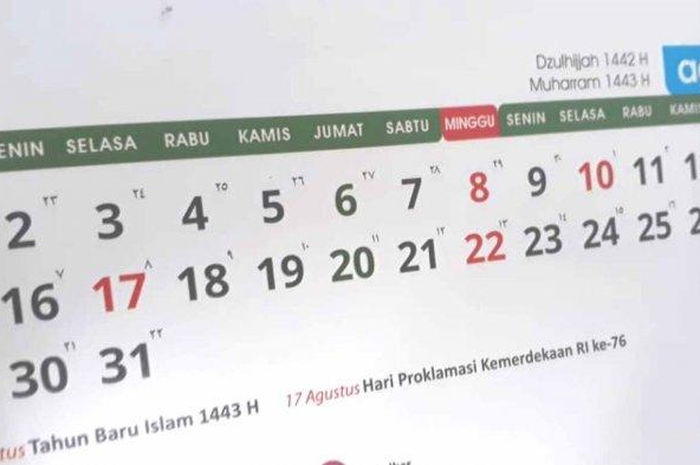 Ilustrasi kalender bulan Agustus 2021. 