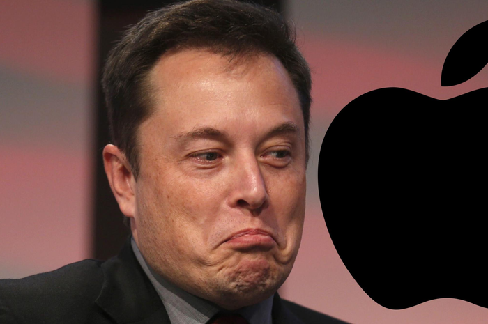 Ilustrasi Elon Musk dan Apple