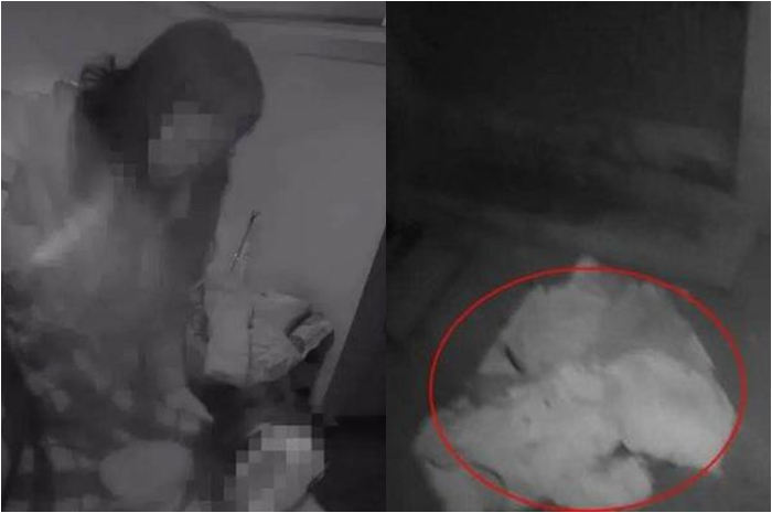 Gadis tanpa busana mengetuk pintu rumah wanita ini.