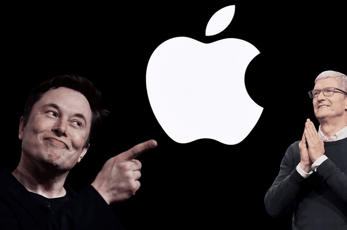 Ilustrasi pertemuan Elon Musk dan Tim Cook 