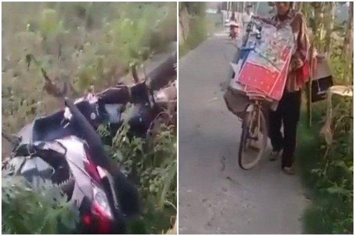 Begal motor dibikin keok pedagang mainan