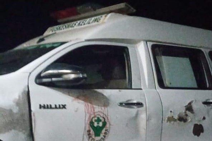 Tampilan mobil ambulans Puskesmas Maliang yang dirusak oleh tiga pelaku asal Desa Mauta, Kecamatan Pantar Tengah, Kabupaten Alor, Nusa Tenggara Timur (NTT).