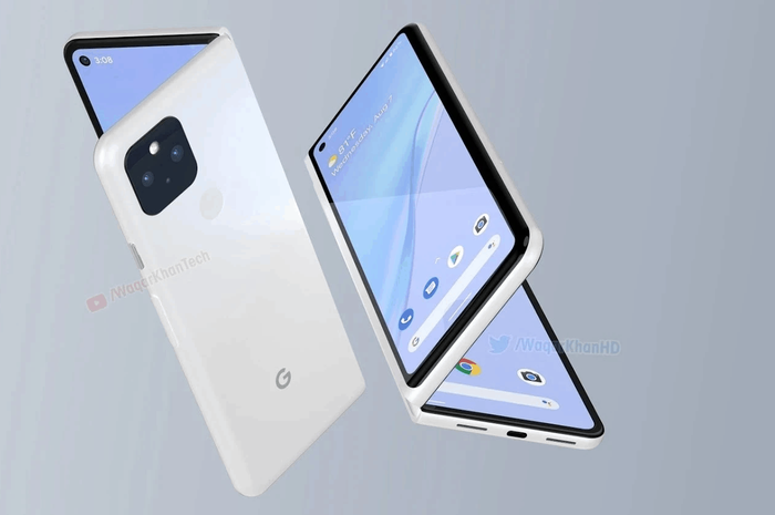 Ilustrasi gambar render Google Pixel Fold.