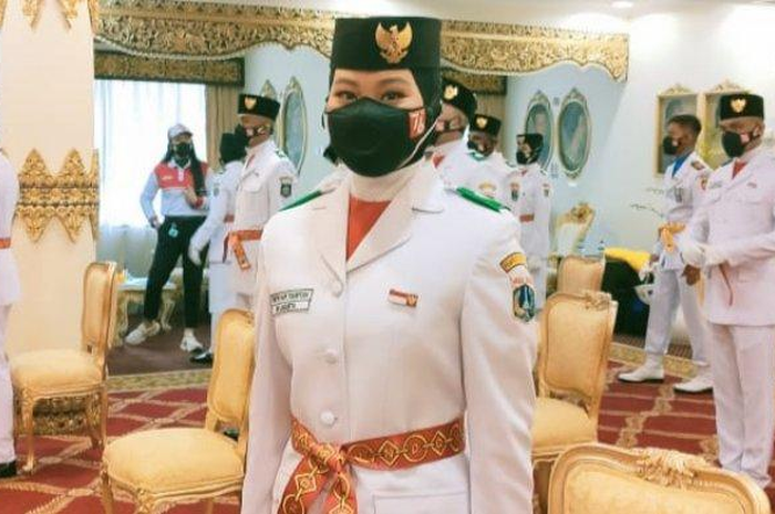 Sosok Febriti Nur Tsabita pasukan pengibar bendera merah putih di HUT ke-76 RI. 