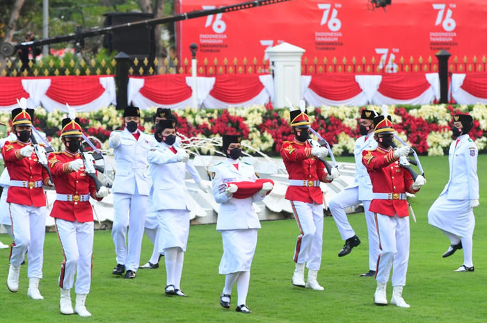 Suasana Upacara Bendera Negara Sang Merah Putih, Istana Merdeka, 17 Agustus 2021