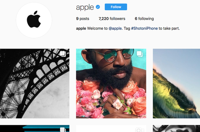 Ilustrasi akun Instagram Apple
