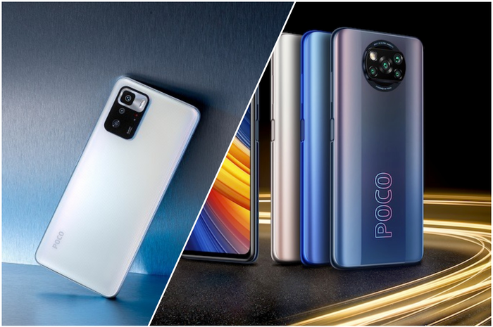 POCO X3 GT (kiri) dan POCO X3 Pro (kanan) memiliki perbedaan spesifikasi dan harga.